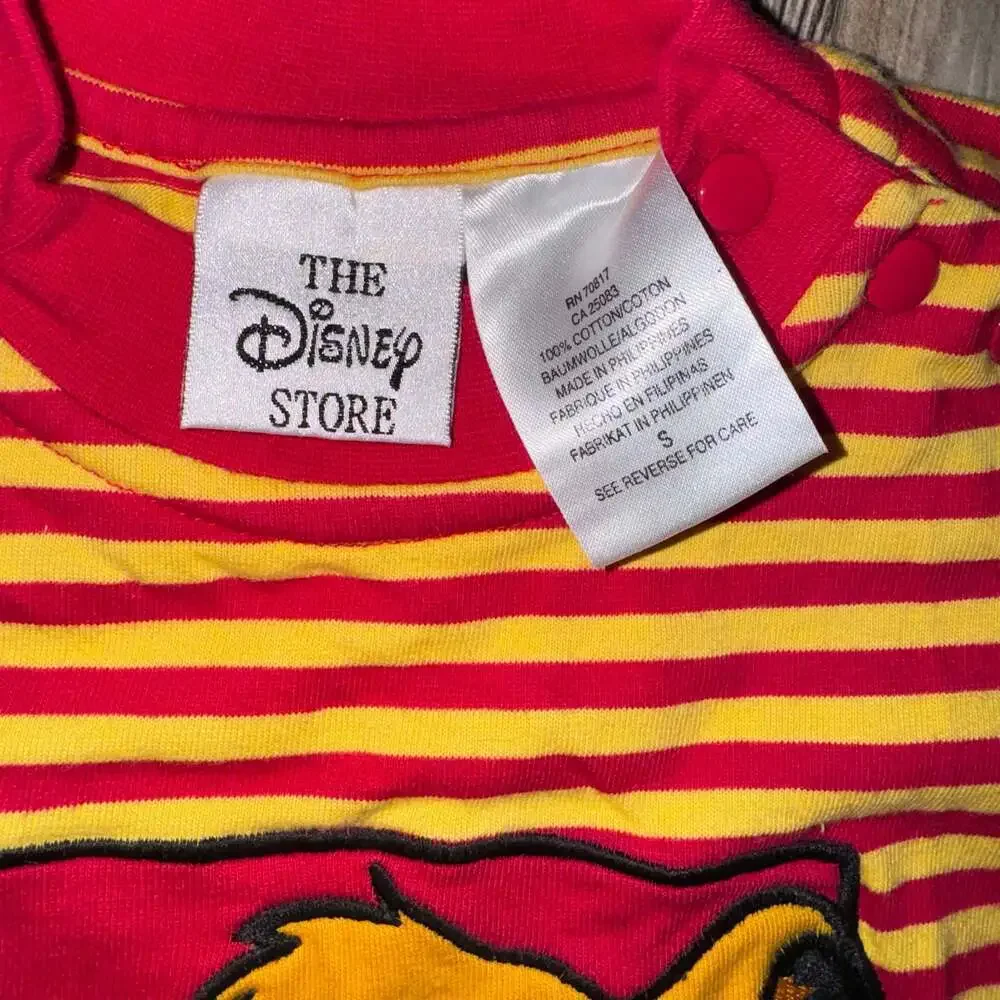 Vintage Disney The Lion King - Red & Yellow Stripe Romper Simba S Disney Store